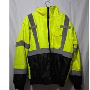 Radians Radwear High Visibility ANSI Class 3 Lined w/Hood Work Safety Jacket L